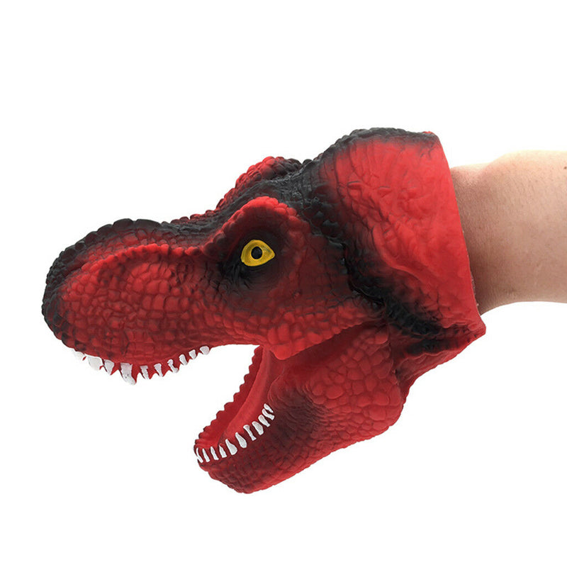 Kids Christmas Gift Red Prank Tricks Dinosaur Hand Puppet for Pretend Play