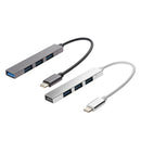 4 Ports USB 3.1 To USB-C Adapter Type-C Hub For Mobile Phone Laptop Gray