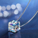 Aurora Cube Sugar Necklace Crystal Pendant Accessories Clavicle Women's Pen T6M5