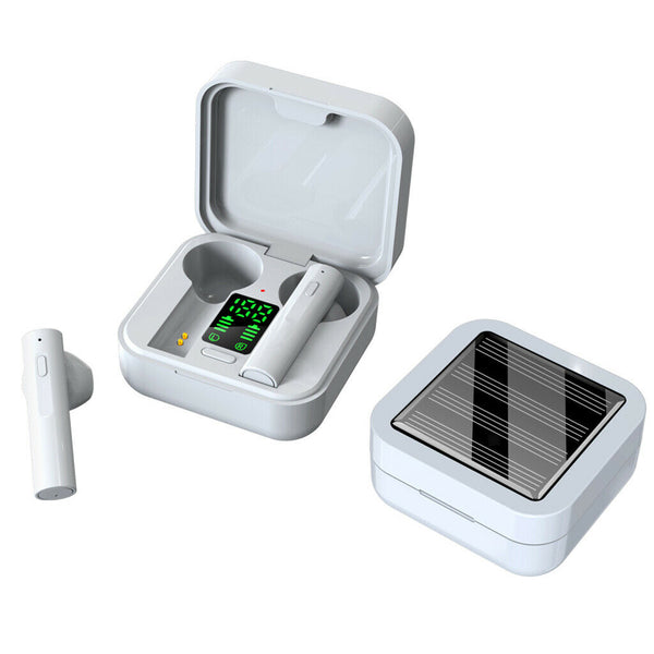 Solar Charging Bluetooth 5.0 Wireless Earbuds, TWS in-Ear Earphones with