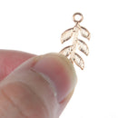 20pcs Zinc Alloy Golden Mini Leaves Charms Floating Drop Earrings JewSEAU