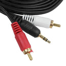 3.5mm Stereo Jack to 2-RCA Adapter Audio Extension Cable 5M 16ft