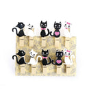 Cat wooden clips with hemp rope photo clip wood paper clip for bag DIY tools â„–[