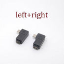 90 Degree Left &Right Angle Micro USB B Male to Female Plug Adapters charger *2