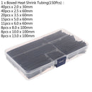 150X Wire Black Case Set Heat Shrink Tubing Wrap Tube Assorted Sleeves OZ