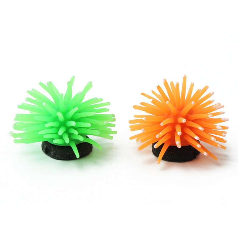 2pcs Aquarium Fish Tank Decoration Silicone Artificial Coral Underwater Adron
