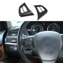 2Pcs Carbon Fiber Style ABS Steering Wheel Button Frame Trim For Bmw X5 E70 X8F1