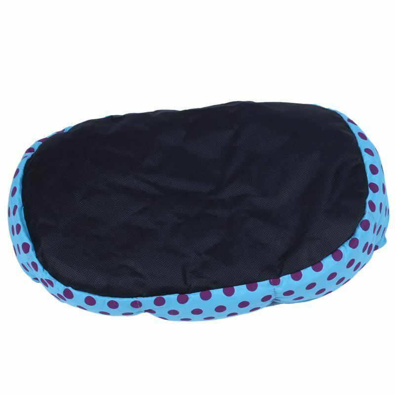 Removable cushion House Bed for Pets Dog Cat S Blue, Black dots W6S6