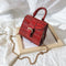 Elegant Leather Mini Shoulder Bags Women Chain Messenger Handbag (Red)