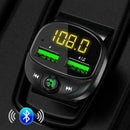 QC3.0 Bluetooth 5.0 Wireless Handsfree Car FM Transmitter Player USB MP3 Du X0D3