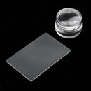 4cm Chunky Clear Jelly Transparent Soft Stamper and Scraper Set - Nail Art