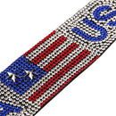Hot Infinity Love USA With Flag Charms Rhinestone Bracelet- Red/Blue/White