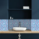 6pcs Purple Blue Mosaic Self-adhesive Bathroom Kitchen Wall Stair Tile S WOS