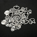 5X(30pcs Mixed style Heart Pendants Charms Findings - Jewellery Making FindU3D1)