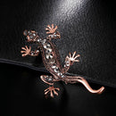 Metal Alloy Lizard Animal Brooch Rhinestone Brooches For Female Pins Lapel  U5M7