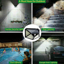100 LED Solar Power PIR Motion Sensor Wall Light Garden Lamp Outdoor T3E2