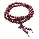 5X(Stretch Strap 6mm Dia Beads Sandalwood Buddhist Prayer Necklace Burgund U7A2)