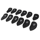 12pcs PU Golf Club Head Covers Slightly Thick Golf Club Iron Covers Black, Fit