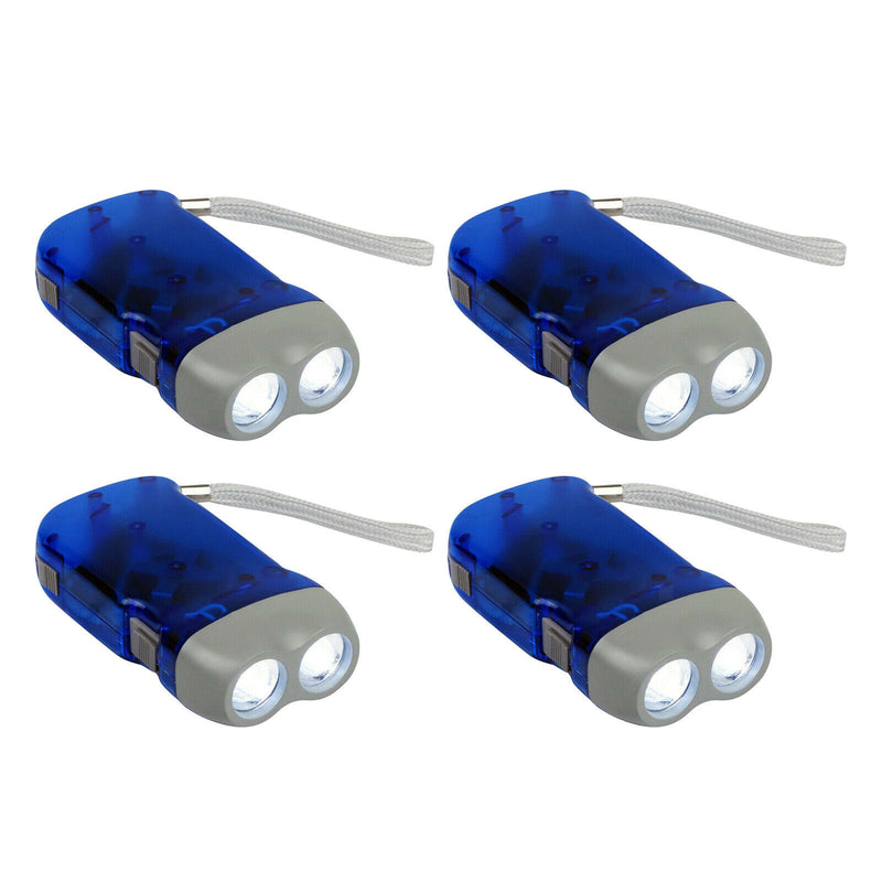 4x Hand Crank Flashlight High Lumen Handheld Flash Light with On/Off switch,