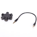 Earphone Headphones Audio Splitter Adapter w/ Connect Cable For Ipod Black FS3C