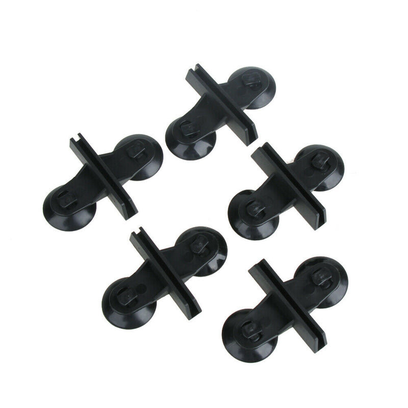 5x Black Plastic Divider Sheet Holder Suction Cups for Aquarium Fish Tank A