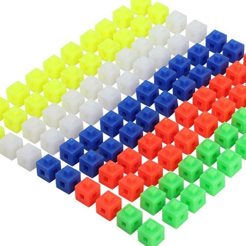100pcs Snap Cubes Early Mathlink Cubes Counting Blocks Learning Aids 5 Colors
