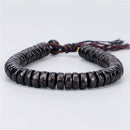 Natural Coconut Shell Beads Bracelet Buddha Tibetan Prayer Hand Carved Lucky
