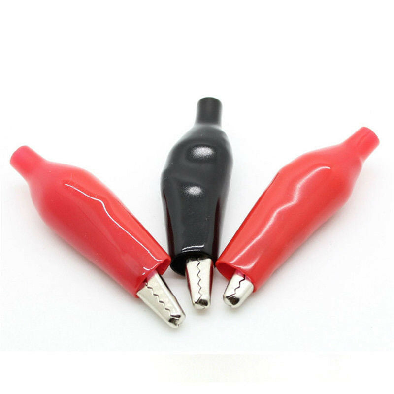 20Pcs Black Red Soft Plastic Coated Testing Probe Alligator Clip Power Clip p8