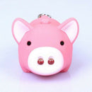 Cute Pig Keyring Keychain LED Light Touching with Sound Car Bag Pendant Cha W5V6