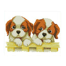 11CT 43x37cm Two Dogs Stamped Cross Stitch Kit DIY Handmade Needlework for