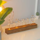 Nordic Home Jewelry Ornaments Bedroom Bedside Led Wood Bottom Love Letters