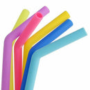 6pcs/set Reusable Silicone Straws For Birthday Wedding Parties BBQ With 2 B