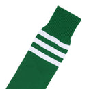 Old School White Stripe on Green Knee High Athletic Sports Tube Sock E4W4
