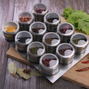 6 Pieces Magnetic Stainless Steel Spice Pot Herb Jar Storage Holder Cook Stand