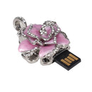 8GB USB 2.0 Flash Memory Pen Drive Flash Disk Rhinestone FLORAL FLOWER Pendant