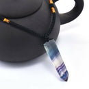 Healing Chakra Stone Reiki Pendant Necklace Crystal Quartz Natural Fluorite Wand