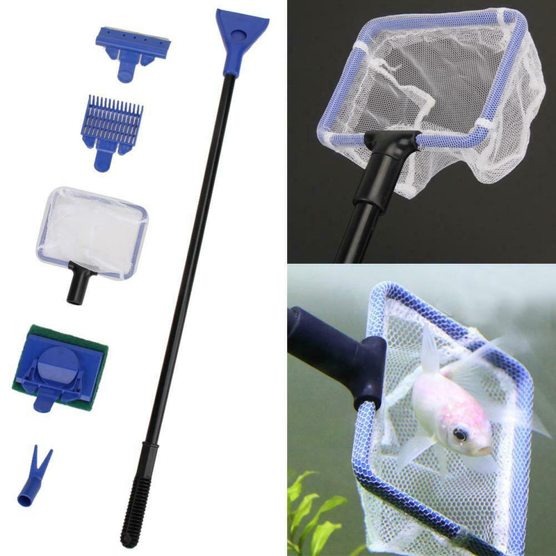 5 in 1 Glass Aquarium Glass Brush Disc Cleaner Scraper Glass Cleaner Fish Net