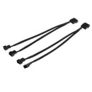 2pcs 4Pin  to 2x 3/4pin Fan Splitter Power Cable Sleeved Braided for PC