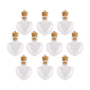 10pcs glass cork bottle glasses ampoules wool bottle pendants heart form N1Y2