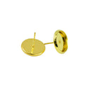 48pcs Ear Stud Post Blank Earrings findings 12mm Round Bezel for Cabochons