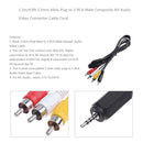 1.5m/4.9ft 2.5mm Male Plug to 3 RCA Male Composite AV Audio Video Cable