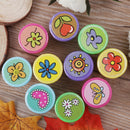 10Pcs Kid Cartoon Fun Self Inking Rubber Stamps Scrapbooking Cute School Craft
