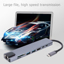 8 in 1 TYPE-C HUB Gigabit LAN Docking Station USB C Adapter for Notebook A