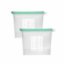 2pcs Silicone Fresh Bags Reusable Fridge Food Sealing Storage Fruit Meat B LSU