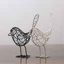 Modern Iron Hollow Out Bird Ornament Metal Craft Desk Home Room Decor Black