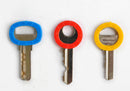 8Pc Bright Colors Hollow Silicone Key Cap Covers Topper Keyring With Bly Braille