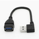 Usb 3.0 Angle 90 Degree Extension Cable Male To Female Adapter Cord Data Le