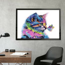 Hand Painted Picture DIY Colorful Cat Frameless Painting By Numbers Craft A