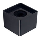 Square Cube Shaped Interview Mic Microphone Flag Station Black