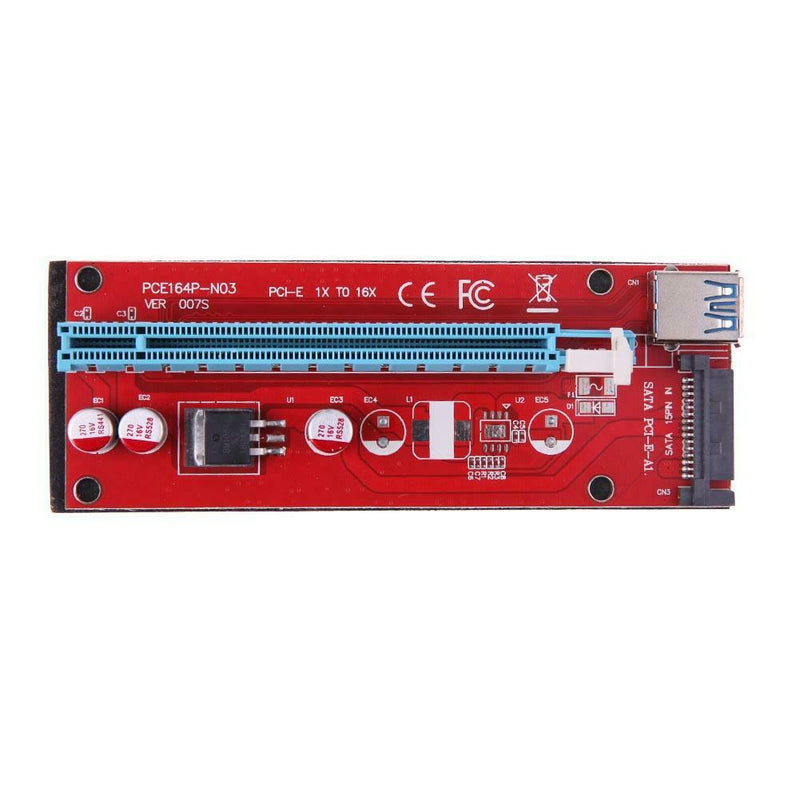USB 3.0 PCI-E Express 1x to16x Extender Riser Card Adapter SATA 15PIN Power